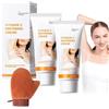 BNOYONERAS 2 PCS Crema Sbiancante per il Corpo 60g con Guanto Autoabbronzante Underarm Whitening Cream Crema Sbiancante Intima per Ascelle Ginocchia Interno Coscia e Zone Sensibili Azione Idratante e Uniformante
