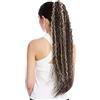 WIG ME UP - N857-V-8TT26 Toupet Coda di cavallo Estremamente lunghi Voluminosi Ricci Ricci crespi Afro Kinks Mix Castano & Biondo Oro 75 cm