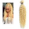 Larafona Extension di capelli veri capelli umani, biondi, 613 # ricci, 100% Remy, ciocche di capelli umani profonde, 100 g/pc 65 cm