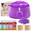 Creacloud Scaldacera Professionale per Ceretta a Caldo, Kit Cera Brasiliana Completo con 4 Cere, Scalda Cera Elettrico per Depilazione a Casa, Viso, Ascelle, Gambe e Corpo, Viola (viola)