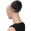 CAISHA Chignon Posticcio Treccia Hepburn-Bun Capelli Elastici Updo Marrone Scuro DC11