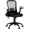 GIANTEX Sedia da ufficio ergonomica, sedia da scrivania regolabile in altezza, con schienale in rete, braccioli pieghevoli e supporto lombare, sedia da lavoro girevole per ufficio, carico 150 kg