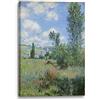 Printed Paintings Stampa su Tela (60x80cm): Claude Monet - Vista da Vétheuil