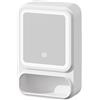 Generico Armadietto Specchio per Bagno,Specchio ad Angolo con Mobile da Parete per Bagno | Luci LED, Dispenser Carta Magnetico e Design Moderno per Shampoo e Trucchi