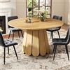 GAWYOEX Tavolo da pranzo rotondo allungabile 118/158 cm, tavolo da cucina per 4-8 persone, tavolo rotondo con tavolo da 1,8 cm di spessore, tavolo in legno/tavolino allungabile, adatto per sala da pranzo