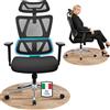 MELOKEA Sedia da Ufficio Ergonomica con Supporto Lombare Regolabile 3D, Sedia da Scrivania Schienale Alto, Braccioli 3D e Seduta con Cuscino a Molla, Blocco dell'Inclinazione a 3 Posizioni, EN12520
