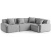 MILYsofa Divano angolare 4 posti, tessuto chenille, fodere dei cuscini removibili (Grigio Minerale, 4 posti)