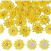 PATIKIL Fiori di Stoffa 15 Pezzi 2 Perle Rhinestone Cucito Fiori di Stoffa per DIY Crafts Appliques Decorazione Matrimonio Compleanno Feste Giallo
