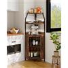 GarveeHome Elegante Mobile Portabottiglie Curvo in MDF, Struttura Stabile e Salvaspazio, Facile Da Pulire, Ideale Per Soggiorno, Sala Da Pranzo e Cucina