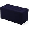 MG Design Pouf contenitore imbottito 45 × 90 cm Blu scuro - capacità ca. 100 L, fino a 300 kg, struttura in legno massiccio, superficie opaca con trama fine, già montato e facile da pulire