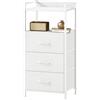 Somdot Cassettiera Salvaspazio, Settimino Armadietto Camera da Letto, Mobiletto con Cassetti in Tessuto, 29P x 38,7l x 77,6H (3 Cassetti), Bianco