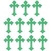 PATIKIL 11 toppe termoadesive a forma di croce, ricamate, da cucire, per riparare zaini, vestiti, scarpe, cappelli, fai da te, colore: verde