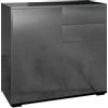 HOMCOM Mobiletto 2 Cassetti e 2 Ante, Apertura a Pressione, Mobile con 2 Cassetti e 2 Ante per Casa e Ufficio, 79x36x74cm, Nero Lucido
