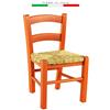 ZStyle Sedia Venezia Baby Bambini Bassa Bambino Legno Festa Colorata Ristorante Cucina Paglia (Arancione, 1)