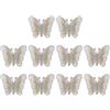 PATIKIL 10 toppe termoadesive ricamate a forma di farfalla, da cucire, per zaini, abbigliamento, scarpe, cappelli, fai da te, colore: argento
