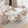 Ckaff Set di 6 Sedie Sala da Pranzo, Sedie da Pranzo Girevole 360° in Velluto, Sedie Imbottite con Braccioli Sala da Pranzo, Sedie Cucina per Sala da Pranzo Cucina Soggiorno, Marrone chiaro