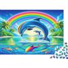 JWNDFKPVXZGL Arcobaleno Delfino Puzzle 1000 Pezzi Carta per Adulti Paesaggio Tropicale Gioco di Puzzle Famiglia Relax 70x50cm/1000pcs