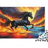 JWNDFKPVXZGL Cavallo Nero Valle di Fuoco Puzzle 1000 Pezzi Carta per Adulti Paesaggio Rilassante Decorazione 52x38cm/1000pcs