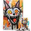 AITEXI Puzzle da 2000 pezzi per adulti Graffiti di gatto Street Art Giochi educativi Decorazione della casa è ideale come regalo per tutta la famiglia 70x100cm