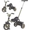 Twinly Triciclo Evolutivo per Bambini Pieghevole per bambini 1-5 Anni - Triciclo per Bambini Leggero e Compatto - Manubrio con Luce e Suono, Cestino e Barra di Spinta Regolabile Carly (Verde)