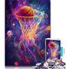 LLONGKT Puzzle da 1000 pezzi per adulti e adolescenti, puzzle sportivi di basket, con poster abbinato e foglio di quiz per bambini dai 14 anni in su (dimensioni 38x26cm)