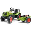 Falk 1040AB - Trattore a Pedali Claas con rimorchio, a Partire da 3 Anni, Prodotto in Francia, Volante direzionale con clacson, Sedile Regolabile