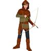 CARTOON Costume di Carnevale Robin of Sherwood Bambino Eroe Medievale della Foresta Casacca Mantellina con Cappuccio Cintura e Copristivali