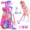 Naxudcoo Giochi Bambine 2 3 4 Anni: Giocattoli Golf Carrello Upgrade con Cintura Spalla, Gioco Educativo per Interni ed Esterni, Regalo Compleanno Natale Ideale per Bambine (Rosa)
