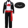inhzoy Costume Tradizionale Travestimento da Mariachi Bambini e Ragazzi Set Mariachi Messicano Giacca Gilet Pantaloni Cappello Sombrero Costume Cosplay Carnevale Halloween Nero 2-3 anni