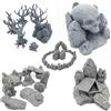 Q P Quality Printing 3D QP3D - Runa celtica, teschio, roccia tomba con alberi, terreno dispersivo, paesaggio fantasy per tavolo e giochi di ruolo in miniatura 28-32 mm Wargames