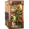 CUTEBEE Book Nook - Kit per casa delle bambole per adulti, casa giapponese in miniatura con luce LED, decorazione per libreria, regalo unico (cortile sereno)