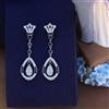 Orecchini A Chiodo Art Deco Corona CZ Blu Great Gatsby Matrimonio SB1