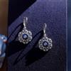 Orecchini Dormeuse Argento Belle Epoque Incastonati Con CZ Blu SC1