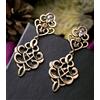 Orecchini Clip Dorato Lamp Goccia Metallo Vintage Originale Matrimonio J1
