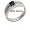 ArtikJewels Riscaldato Zaffiro Blu Gemma Con 925 Anello Argento Sterling per Uomo AJ303