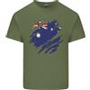 Gildan Torn Australia Bandiera Australiano Giorno Calcio Uomo Cotone Leggero T-Shirt