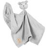 roba Copertina Doudou per Neonati e Bambini Lil Planet, 40 x 40 cm, Peluche con Faccia da Coniglio, Mussola e Jersey, Cotone Certificato GOTS, Grigio