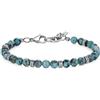 GAVU Bracciale da Uomo in Acciaio Inossidabile con Perline di Pietra Naturale Turchese Africano, Bracciale Turchese da Uomo Regolabile