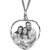 PGORSDOR Collana con foto di cristallo personalizzata, immagine incisa al laser, collane personalizzate con immagini, collana commemorativa personalizzata (cuore-3D, S)