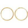 Arranview Jewellery Coppia di orecchini a cerchio in oro 9 ct da 18 mm, taglio diamante e peso medio.