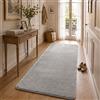 VOUNOT® Tappeto Morbido a Pelo Corto 80x200 cm, per Salotto e Camera da Letto, Lavabile in Lavatrice, con Doppio Sistema Antiscivolo, Stile Moderno, Grigio