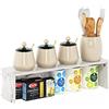 Furinno Helena mensola organizer impilabile da bancone da cucina da 60 cm, Marmo Bianco
