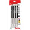 Pentel GraphGear 500 PG525BP4A - Matita meccanica da disegno (0,5 mm), linea fine, fusto nero, confezione da 4