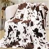 SEEGU Coperta in pile di flanella con stampa mucca, morbida e calda, coperta leggera per divano, letto, decorazione per la casa, idea regalo, dimensioni 127 x 152,4 cm