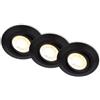 BRILONER - Set di 3 faretti da incasso a LED 230V Alloggiamento riciclato al 50%, Dimmerabile, Orientabile, Ra90, Variazione della temperatura di colore, 68mm, 90x24mm (DxH), Nero