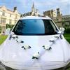 Tismels Decorazione Auto Matrimonio Bianche, Decorazione per Auto con 11 Rose Bianche e Tulle, Addobbi Auto Sposa con Ventose, Decorazione Cofano Auto per Matrimonio e Feste