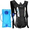 FJJVILLEY Zaino Idratazione con Vescica 2L e Porta Casco Rete, Zaino da Corsa Leggero Traspirante per Uomo Donna con Strisce Riflettenti per Running, Trail, MTB, Ciclismo, Maratona, Trekking, Escursionismo