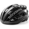 ROCKBROS Casco Bici Uomo Donna, Casco da Ciclismo Ventilazione, Protezione di Sicurezza, Leggero e Traspirante, con Fodera Rimovibile, per Bicicletta MTB Gravel, Regolabile da 58 a 62 cm, Nero Lucido