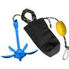 SEVEQIS Corda per Ancora, Ancora a Rampino a 4 Griffe da 0,3 lb/1,5 kg Pieghevole Portatile in Alluminio Pesca for Canoa Canoa Corda con Galleggiante