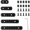 WestCH 5PCS 20mm Picatinny Rail per M-Lok,Picatinny Rail 3/5/7/9/11 Slots con Chiave Allen a L,10 Dadi a T e 10 Viti,per Mirini Torce Elettriche Impugnature Imbracatura Supporti,Nylon,Nero